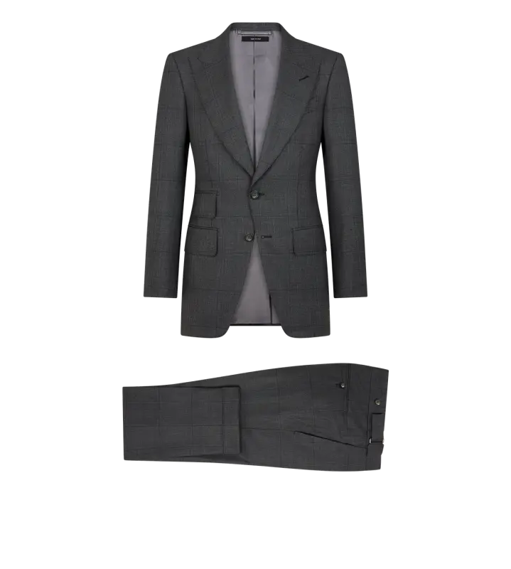GRAND OVERCHECK SHELTON SUIT DARK GREY online